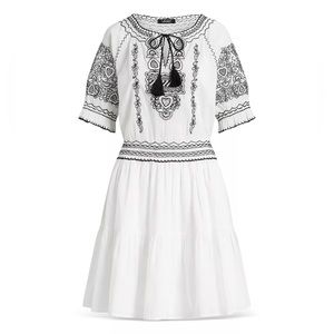 NEW Size 6 Ralph Lauren White Embroidered Dress